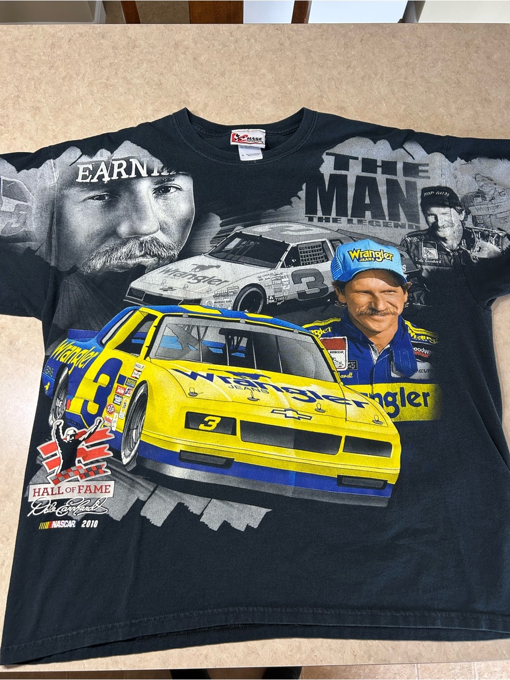 Vintage Dale Earnhardt All Over Print Wrangler Intimidator T Shirt XL AOP